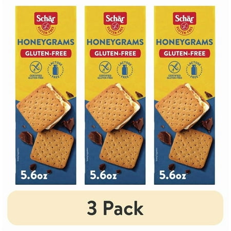 (3 pack) Schar Gluten Free Honeygrams, Honey Cookies, 5.6 oz, 3 Count