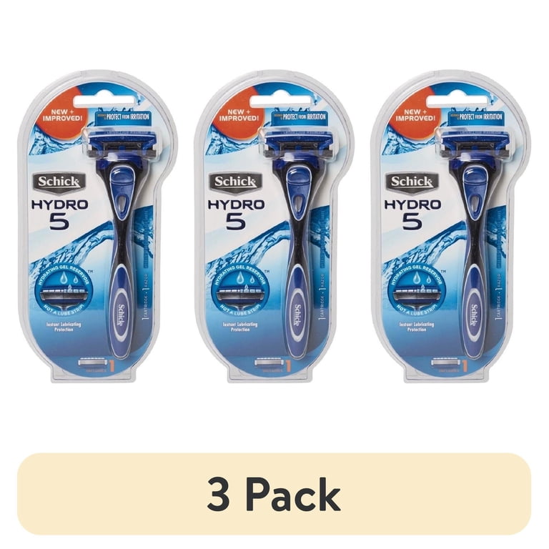 3 pack) Schick Hydro 5 Razor with 1 Refill Cartridge - Walmart.com
