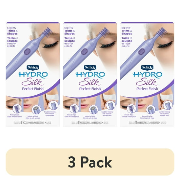 (3 pack) Schick Hydro Silk Perfect Finish Women's Trimmer, 1 Ct, All Hair Types, Model 07791, Height 7.87 in