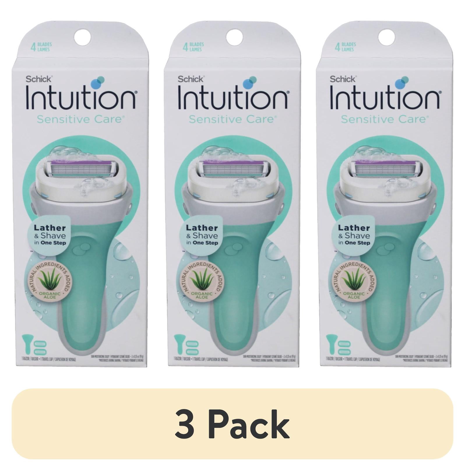 3 Pack) Schick Intuition Sensitive Care Women's Razor | Womens Razors For Shaving | Sensitive Care With Aloe & Vitamin E | Womens Razors For Shaving Bikini Area | Sensitive Skin - Walmart Supplies