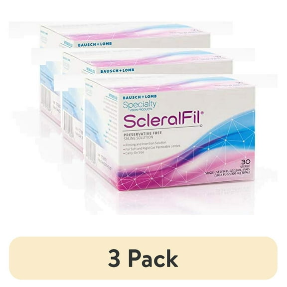 (3 pack) ScleralFil Preservative Free Saline Solution, 0.34 Fl Oz Vials, 30 Count