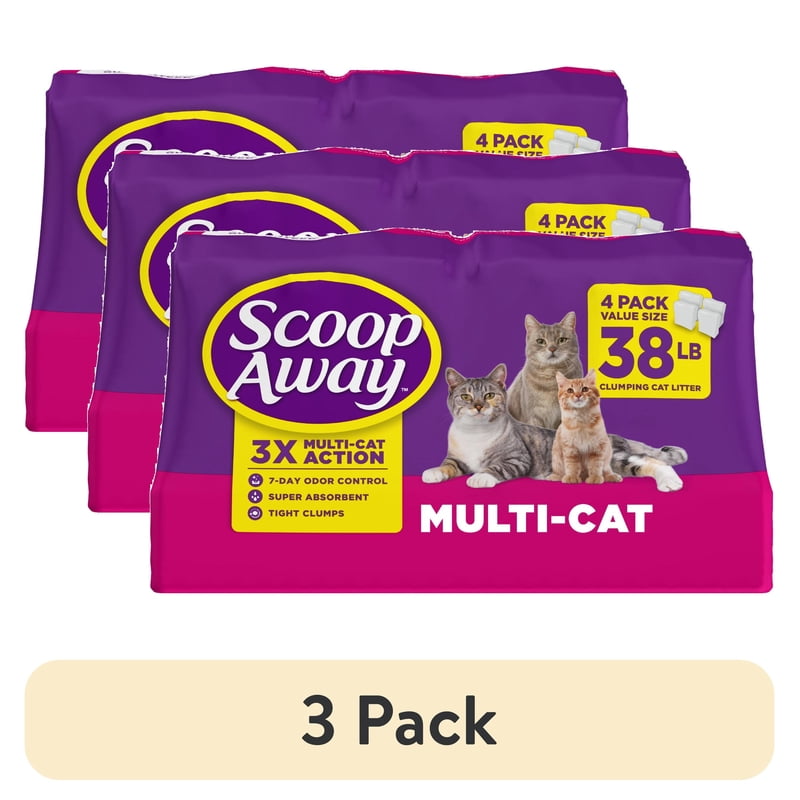 $14.45 ea WYB 3 Free Shipping Walmart Scoop Away Multi Cat Litter With Meadow Fresh Scent, 38 lb. Box