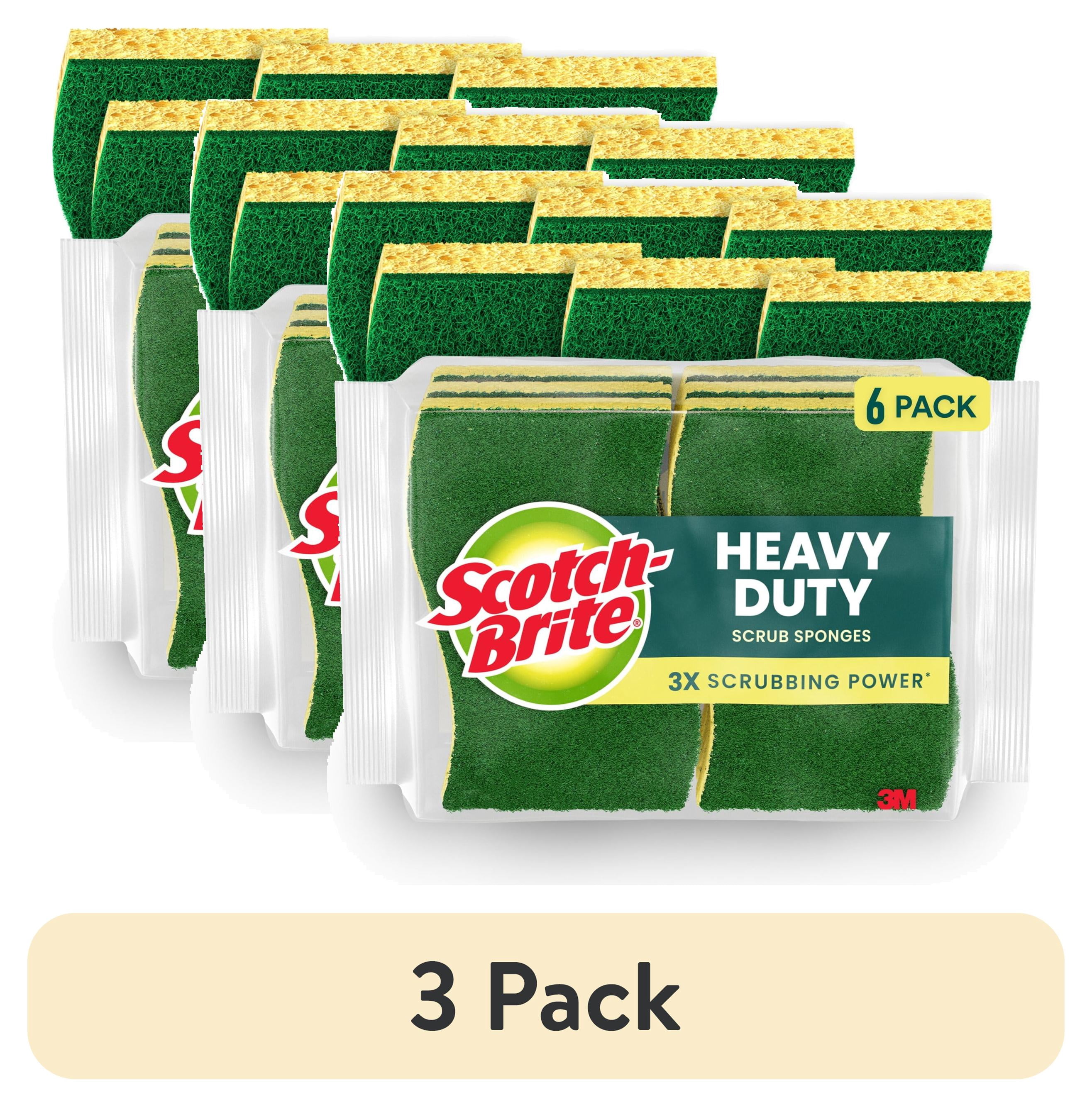 (3 pack) Scotch-Brite Heavy Duty Cleaning Scrub Sponge, 6 Dish Sponges