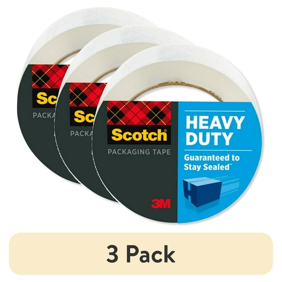 (3 pack) Scotch Heavy Duty Packaging Tape, 1.88" x 54.6 yd, Clear, 1 Roll