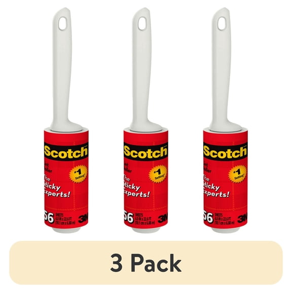 (3 pack) Scotch Brand Lint Roller, 56 Sheets