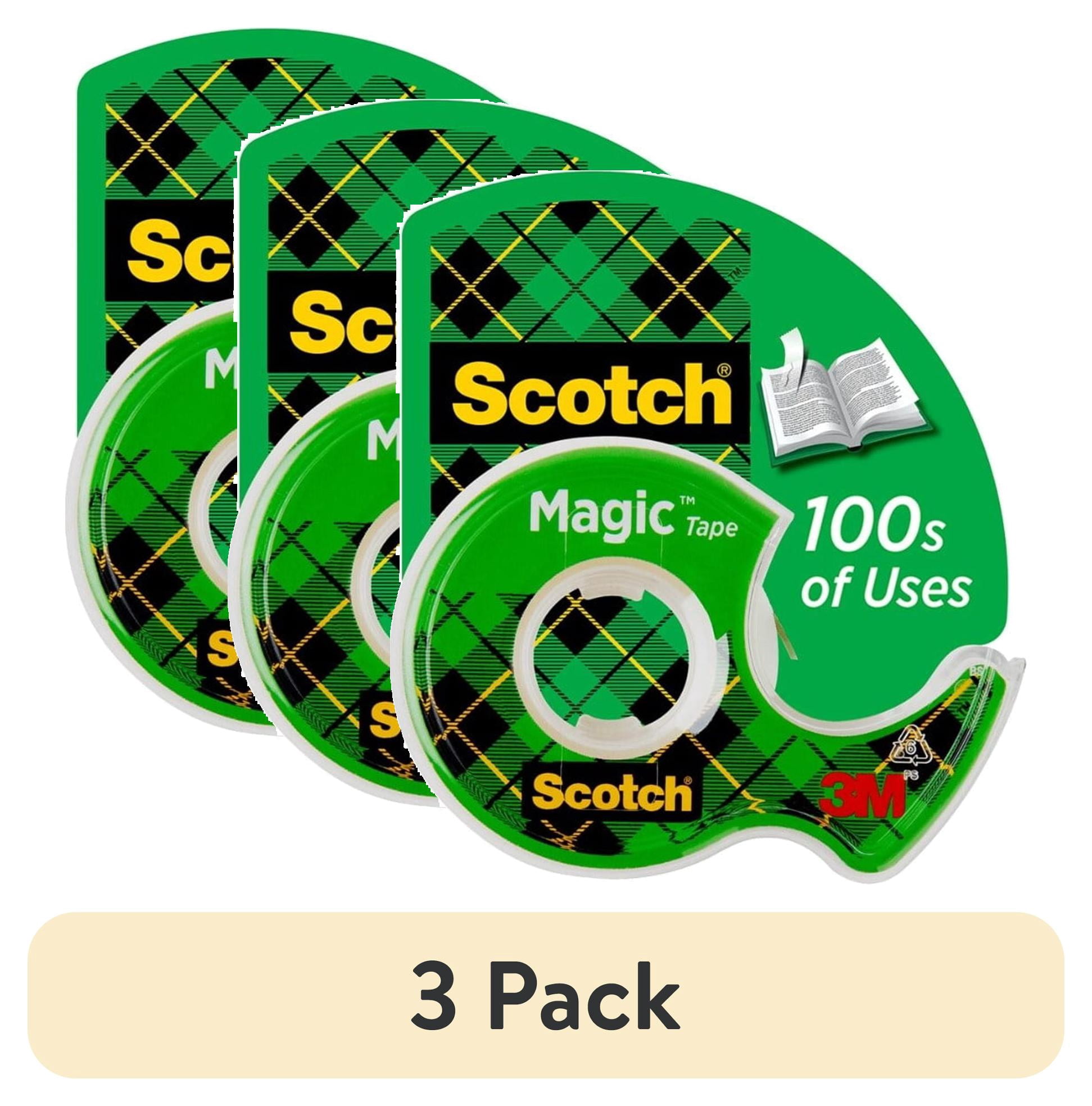(3 pack) Scotch Magic Tape Dispenser, Clear, 3/4" x 650", 1 Dispenser