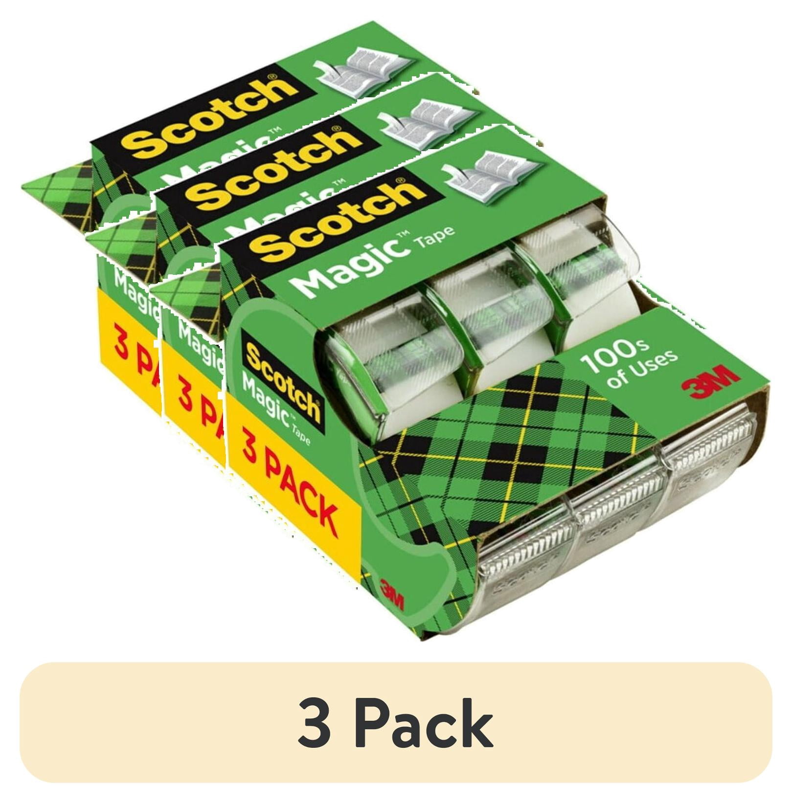 (3 pack) Scotch Magic Tape Dispenser, Clear, ¾ in. x 325 in., 3 Dispensers