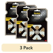 (3 pack) Scotch-Mount Indoor Double-Sided Mounting Tape, New, 1 in x 55 in, Hold 15 lbs, 3 Rolls