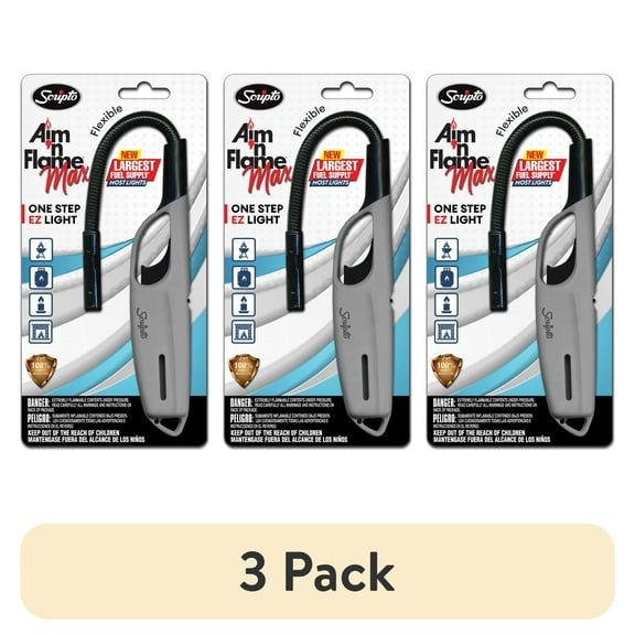 (3 pack) Scripto Aim N Flame Max Flexible Lighter, 1 Pack