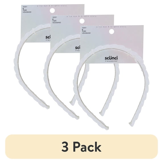 (3 pack) Scunci A Tie Dye & Brights Story Plastic Clear Chainlink Headband, 1-Piece