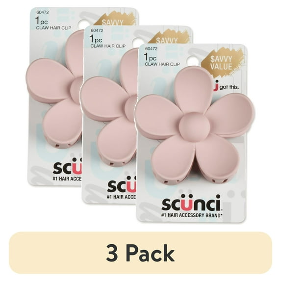 (3 pack) Scunci Large Flower Claw Clip - Savvy Value 1pk