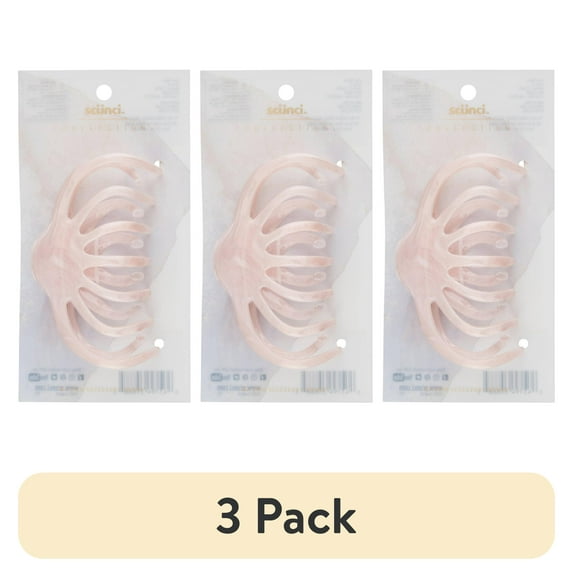 (3 pack) Scunci Collection Pearl Jaw Clip, Blush Pink, 1-Piece