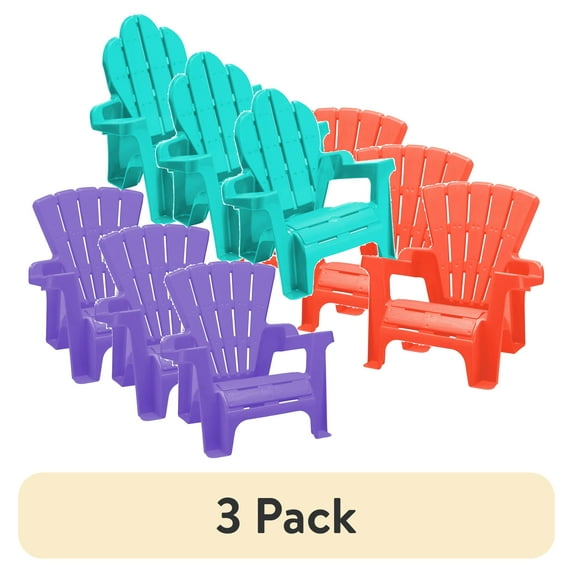 (3 pack) Seasonal Supply Co. Plastic Adirondack Chairs, Assorted Colors