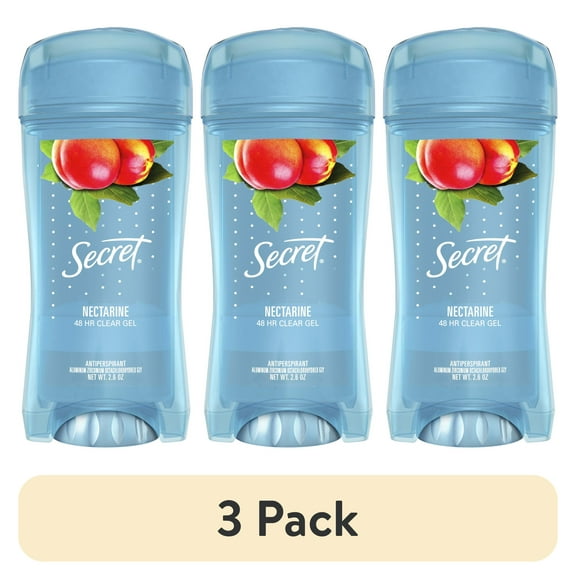 (3 pack) Secret Fresh Clear Gel Antiperspirant Deodorant, Sweet Nectarine, 2.6 oz