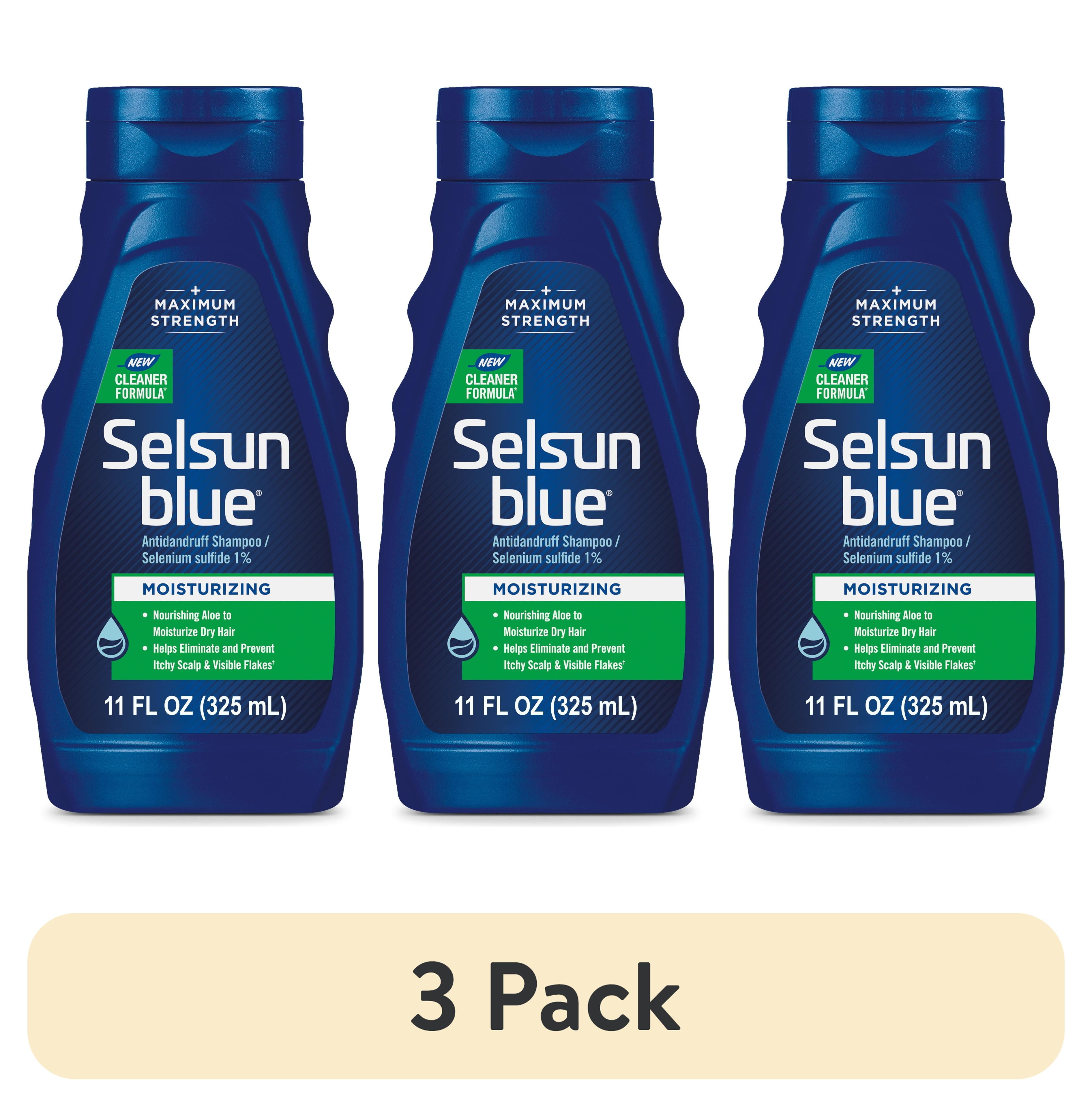 (3 pack) Selsun Blue Moisturizing with Aloe Dandruff Shampoo, 11 oz ...