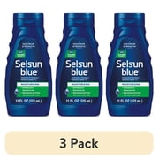 3 pack Selsun Blue Moisturizing Antidandruff Shampoo, Maximum Strength Scalp Treatment With Selenium Sulfide, 11 fl. oz.
