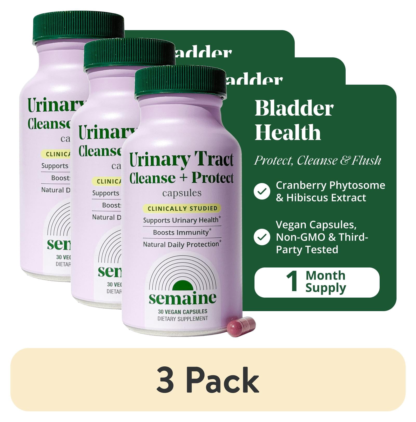 (3 pack) Semaine Urinary Tract Cleanse & Protect 30 Ct. – Bladder Health & Immunity Boost – Cranberry Phytosome