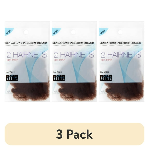 (3 pack) Sensations Hair Nets, Light Brown, 2 count