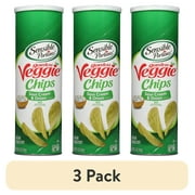 (3 pack) Sensible Portions Garden Veggie Snack Sour Cream & Onion Potato Chips, 5 oz Canister
