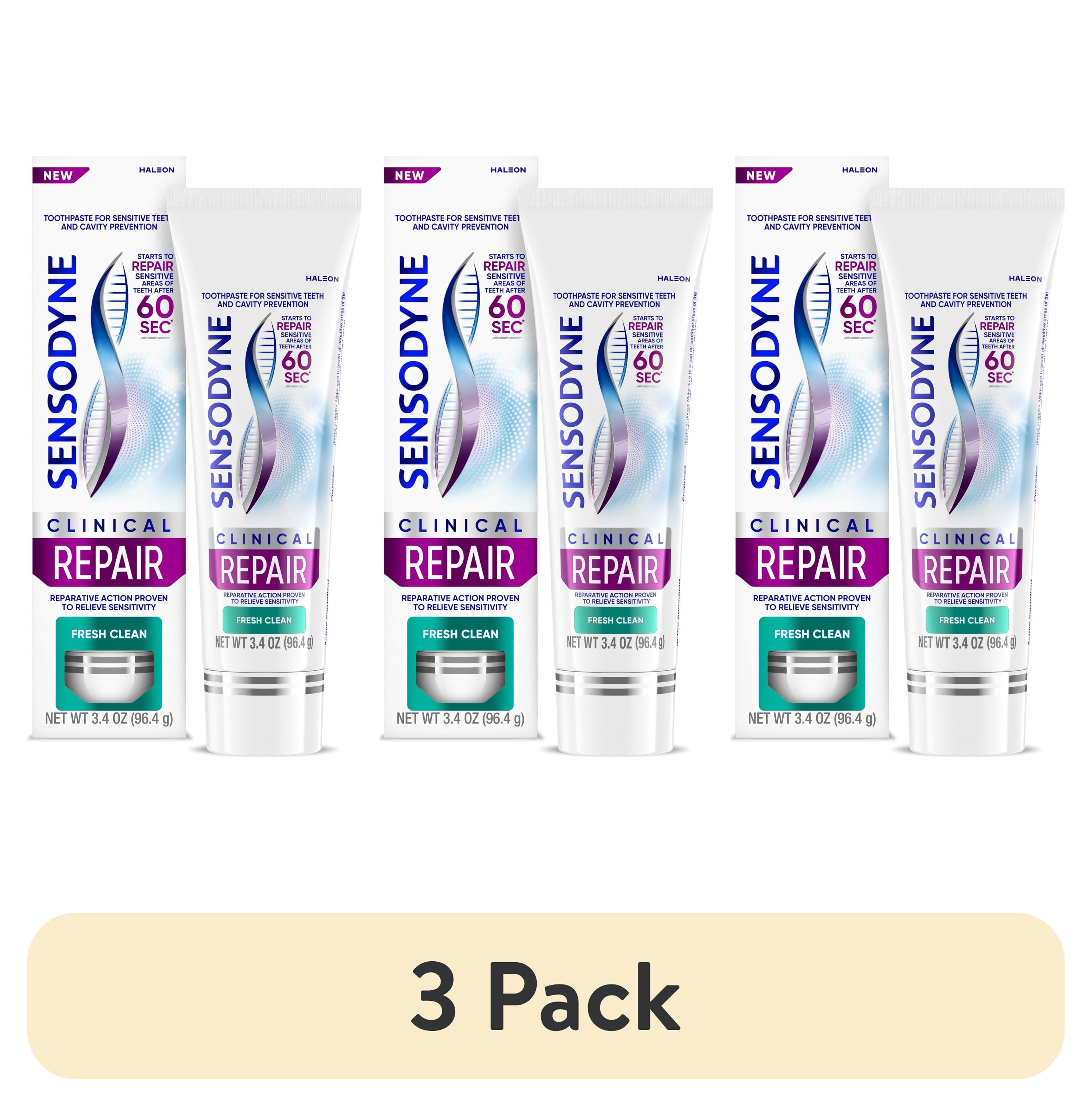 (3 pack) Sensodyne Clinical Repair Fresh Clean Toothpaste for Sensitive Teeth, 3.4 Oz