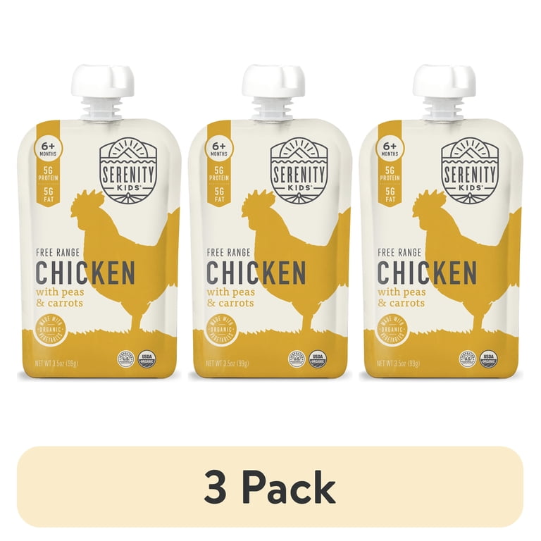 3 pack) Serenity Kids Stage 2 Organic Free Range Chicken Baby Food