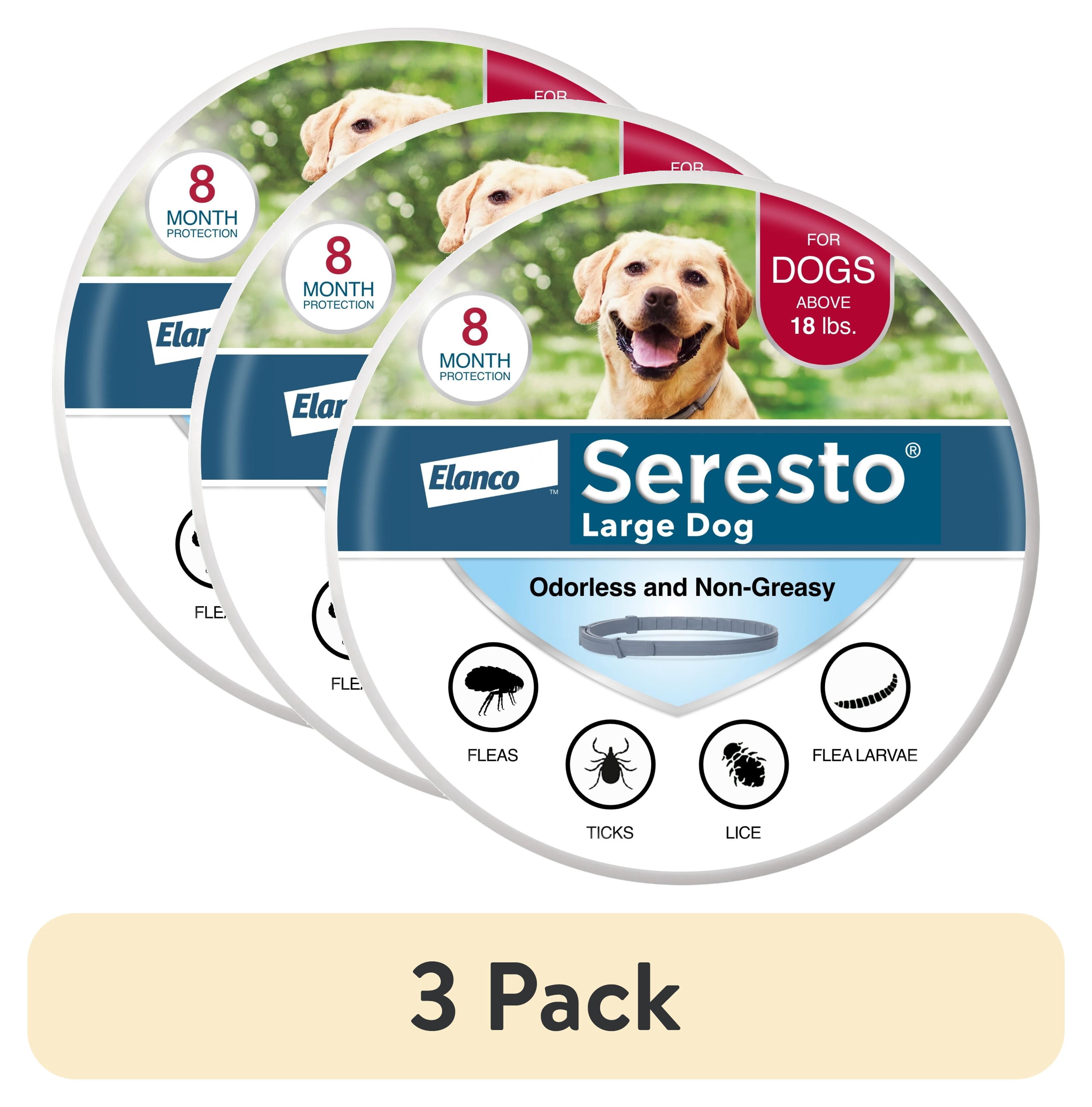 (3 pack) Seresto Flea & Tick Collar For Dogs Over 18 lbs., Vet-Recommended, 8 Month Protection