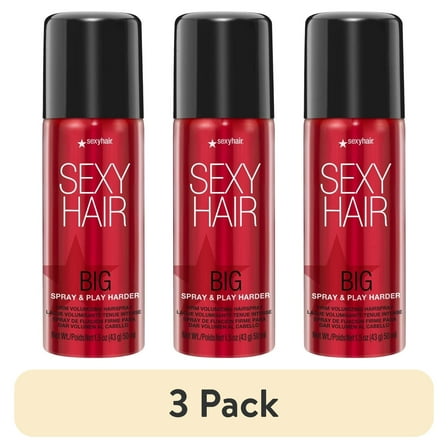 (3 pack) SexyHair Big Spray & Play Harder Firm Volumizing Hairspray 1.5 oz