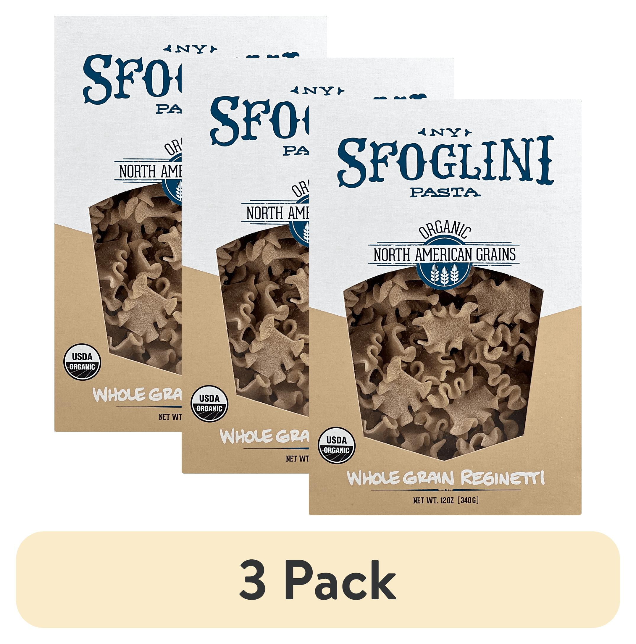 (3 pack) Sfoglini Organic Whole Grain Reginetti Pasta, Shelf-Stable, 12 oz Box