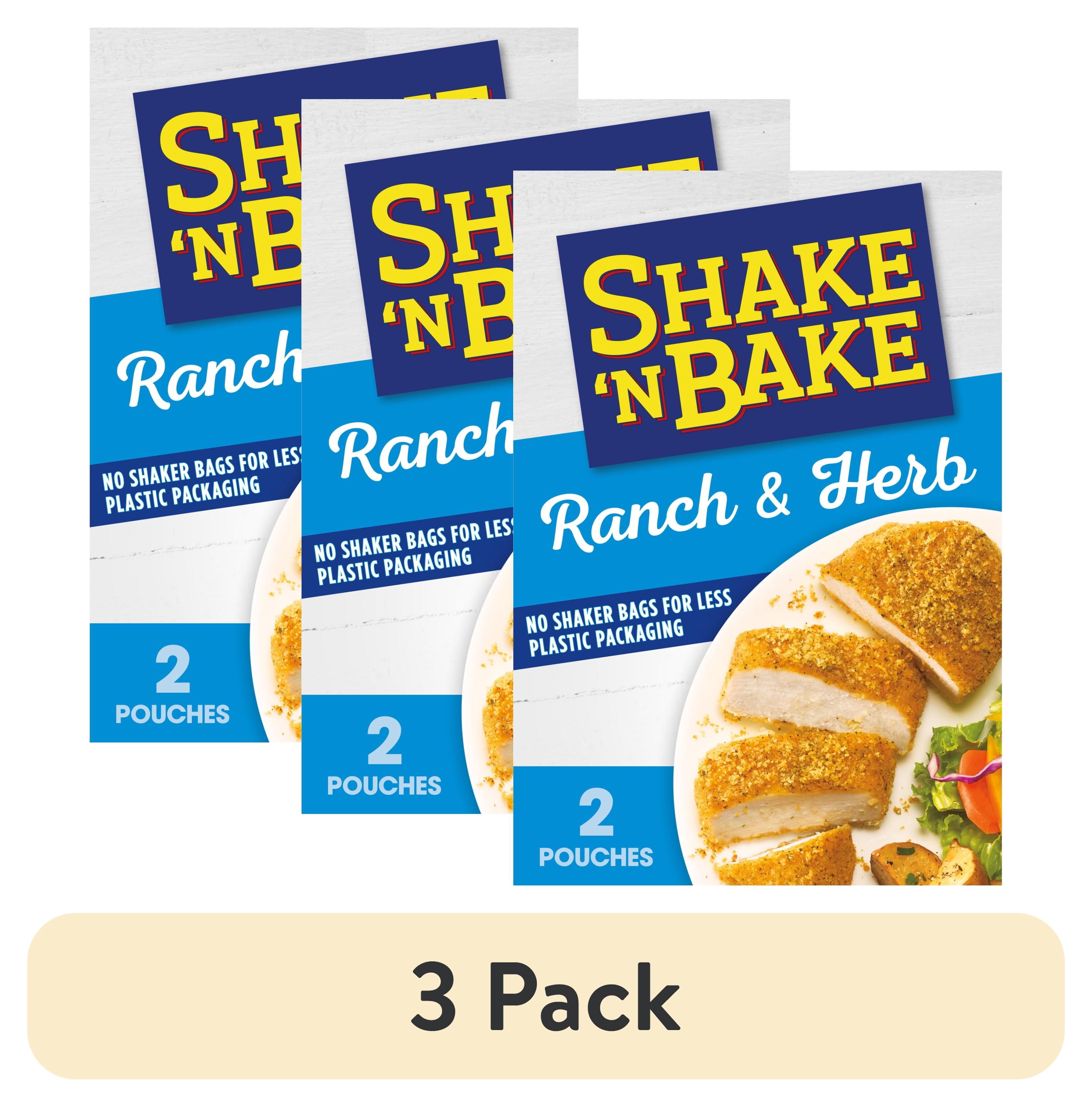 (3 pack) Shake 'N Bake Ranch & Herb Seasoned Coating Mix, 4.75 oz Box, 2 ct Packets