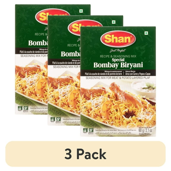 (3 pack) Shan Special Bombay Biryani Recipe & Seasoning Mix, 2.1 oz