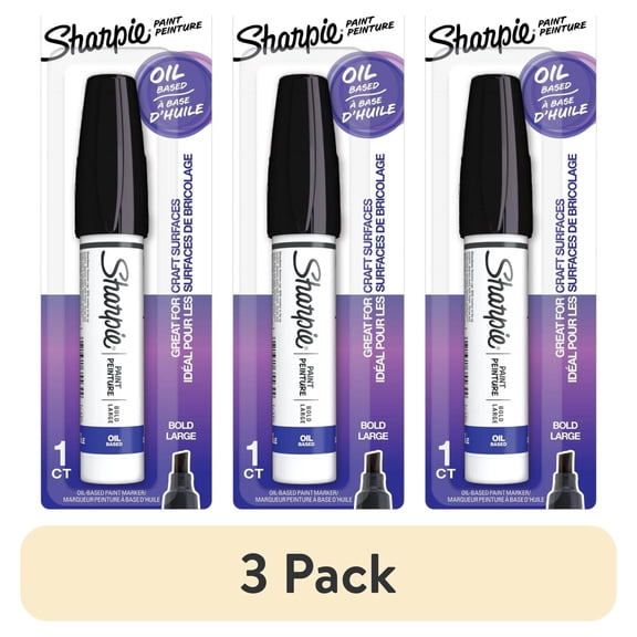 (3 pack) Sharpie Bold Point Oil Based Poster Paint Marker, Black