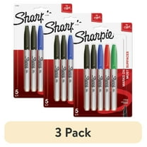 (3 pack) Sharpie Permanent Markers, Fine Point, Assorted Colors, 5 Count