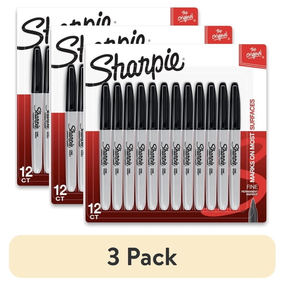 Sharpie Permanent Markers, Fine Point, Black