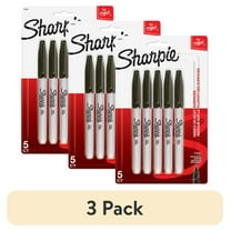 (3 pack) Sharpie Permanent Markers, Fine Point, Black, 5 Count