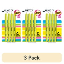 (3 pack) Sharpie Highlighters, Pocket Size, Chisel Tip, Fluorescent Yellow, 4 Count