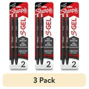 (3 pack) Sharpie S-Gel Pen, Retractable, Medium 0.7mm, Black Ink, 2 Count