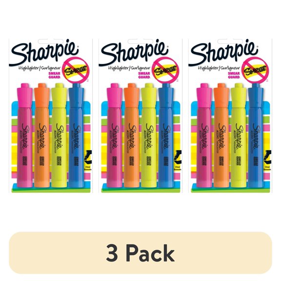 Sharpie Tank Style Highlighters, Chisel Tip, Assorted Colors