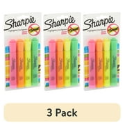 (3 pack) Sharpie Tank-Style Highlighters, Chisel Tip, Assorted, 4 Count