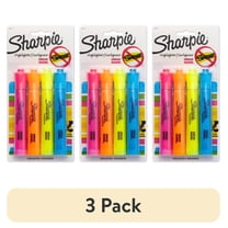 (3 pack) Sharpie Tank-Style Highlighters, Chisel Tip, Assorted, 4 Count