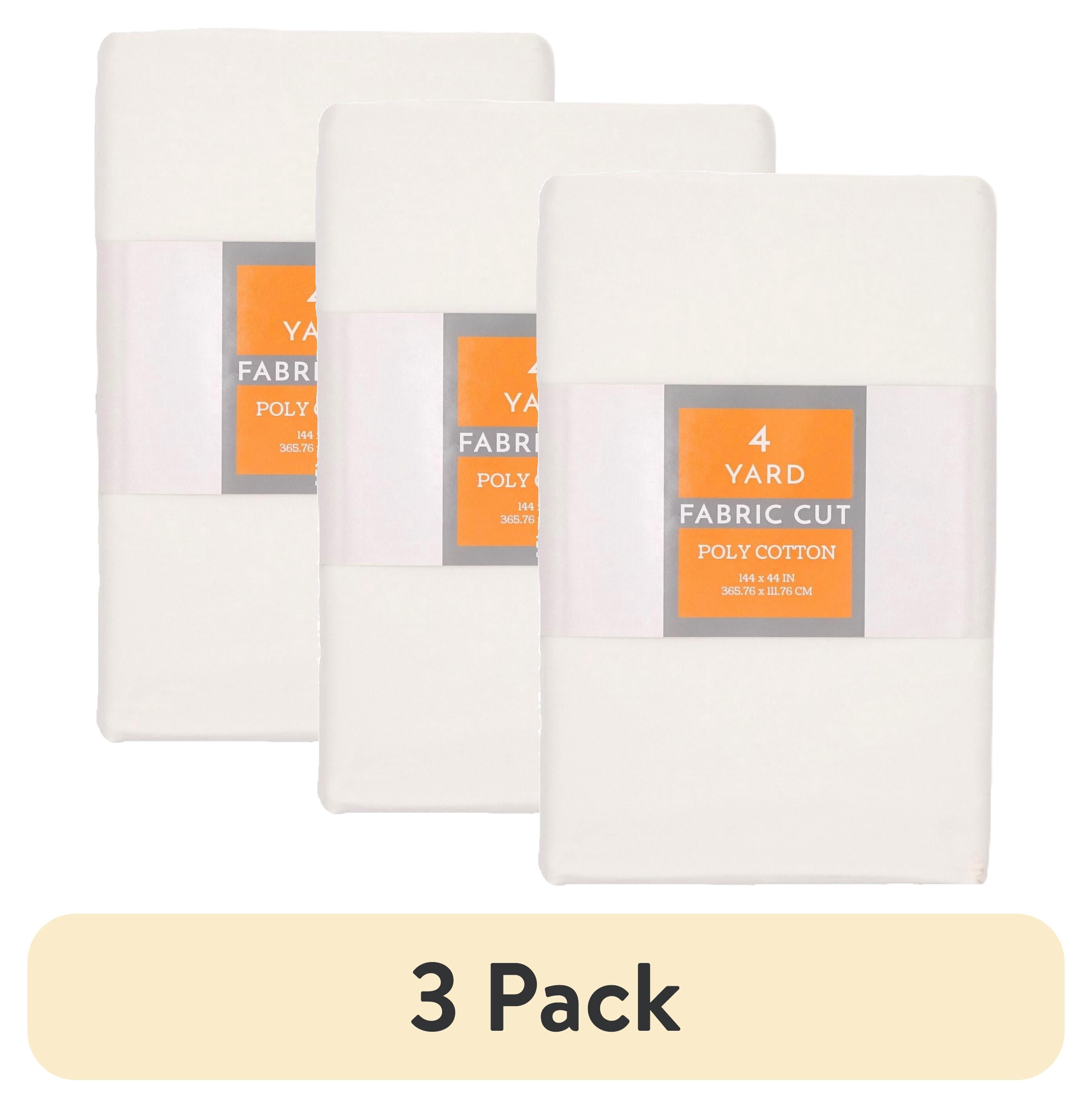 (3 pack) Shason Textile 4 Yard Cut Poly Cotton Fabric, Cream, 44" Wide for Craft & Quilting Projects