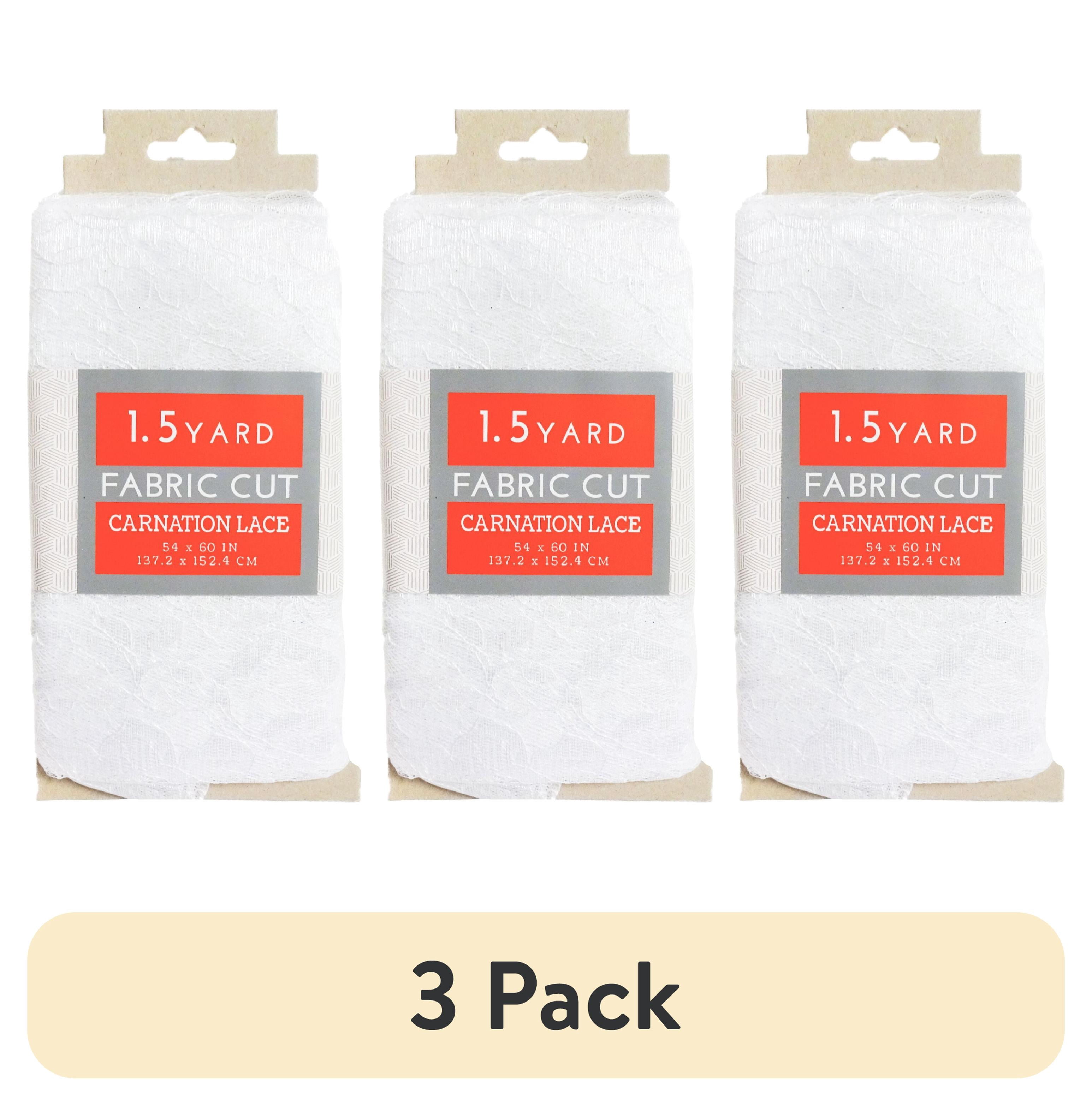 (3 pack) Shason Textile 60" x 1.5 Yards Carnation Lace for Special Occasion, White