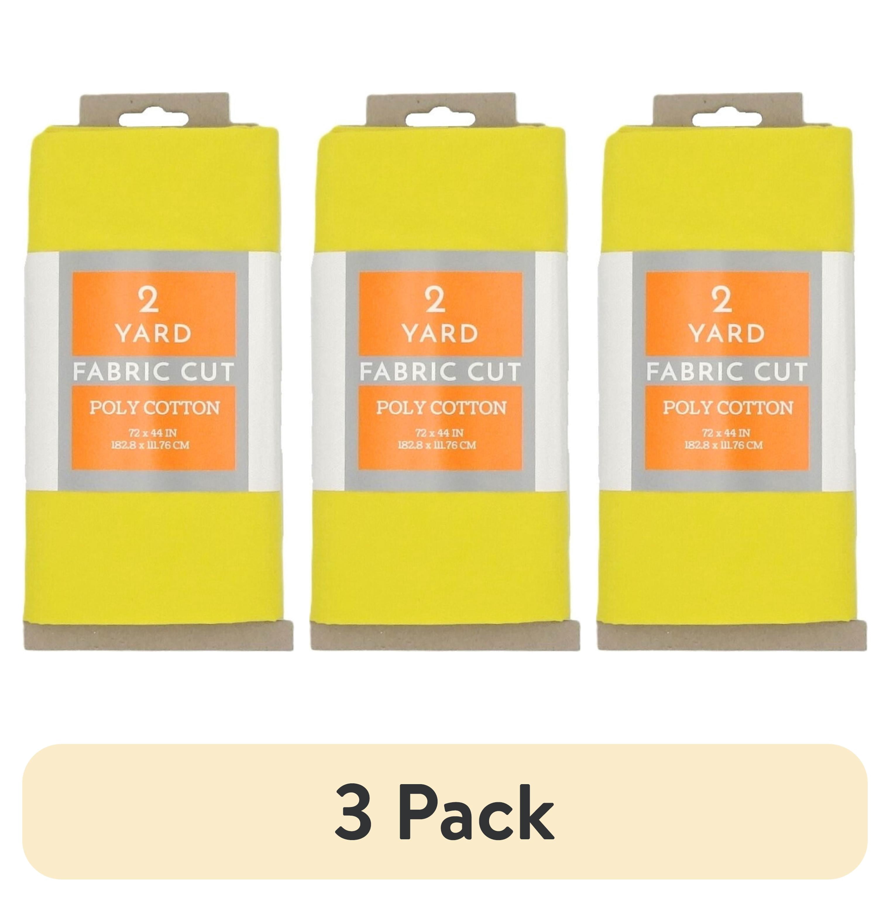 (3 pack) Shason Textile 2 Yard Cut Poly Cotton Fabric, Canary, 44" Wide for Craft & Quilting Projects