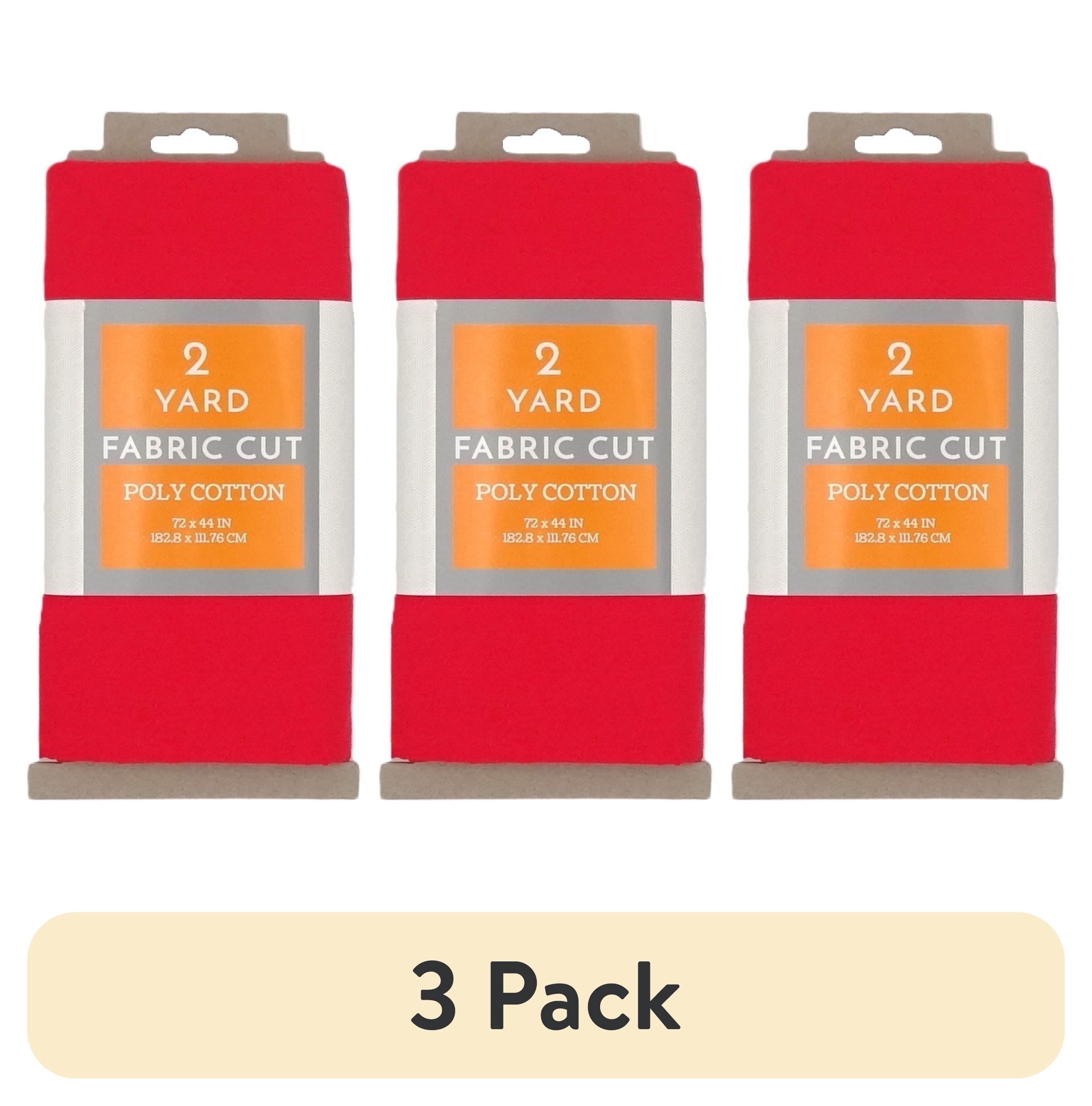 (3 pack) Shason Textile 2 Yard Cut Poly Cotton Fabric, Red, 44" Wide for Craft & Quilting Projects