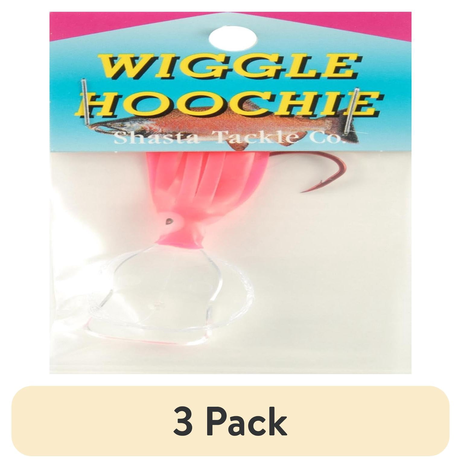 (3 pack) Mack's Lure Pee Wee Wiggle Hoochie 36" 14lb Mono 2 #2hks Hot Pink Glow 1.5"