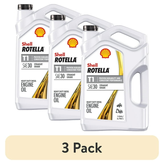 (3 pack) Shell Rotella T1 30 Diesel Engine Oil, 1 Gallon