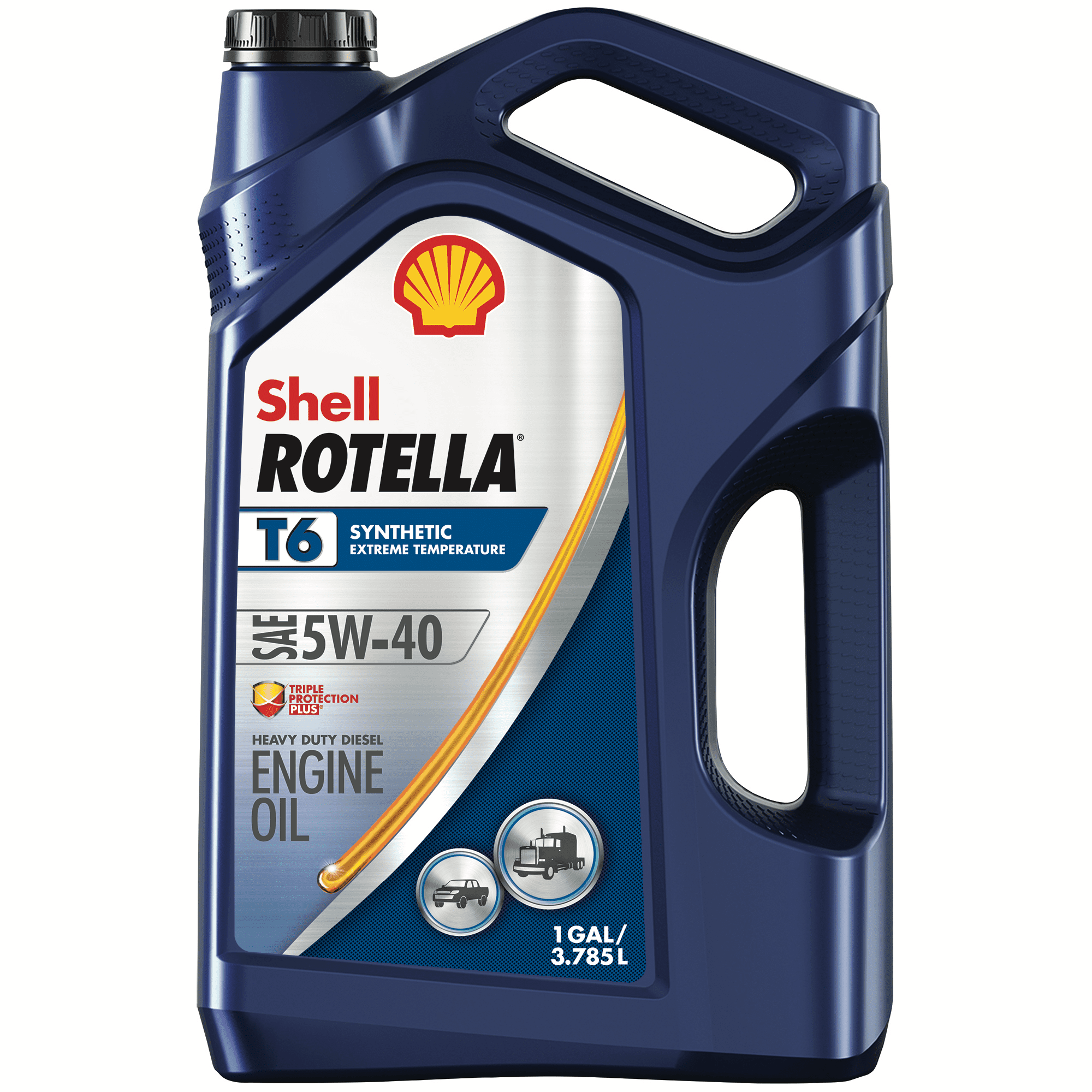 (3 pack) Shell Rotella T6 Full Synthetic 5W-40 Diesel Engine Oil, 1 Gallon