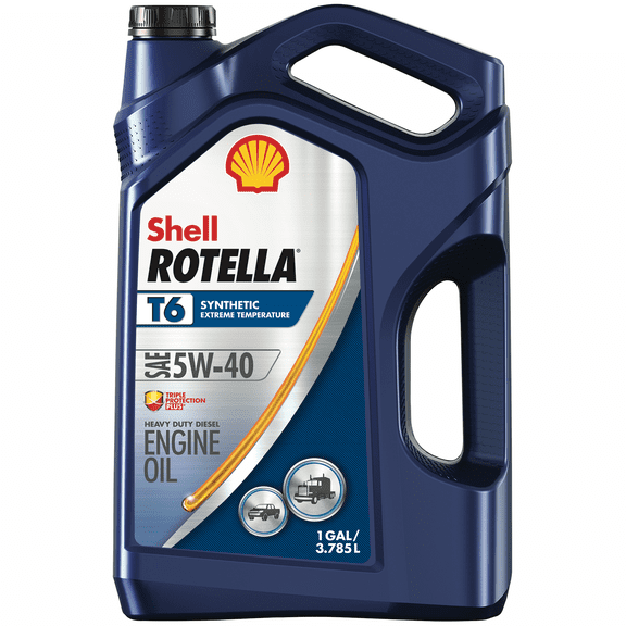 (3 pack) Shell Rotella T6 Full Synthetic 5W-40 Diesel Engine Oil, 1 Gallon