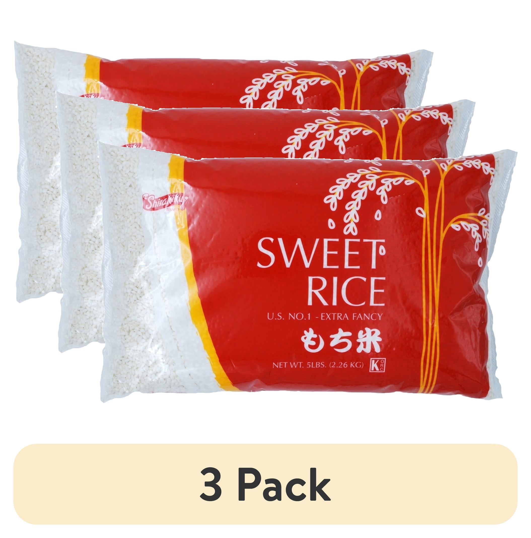 (3 pack) SHIRAKIKU Sweet Rice No. 1 Extra Fancy, 5 lb, 6 pack