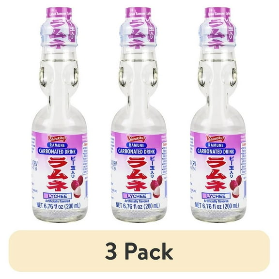 (3 pack) Shirakiku Ramune Soda Lychee 200ml