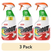 3 pack Shout Active Enzyme Laundry Stain Remover Spray, Triple-Acting Formula Clings, Penetrates, and Lifts 100+ Types of Everyday Stains - Prewash Spray 22 FL. OZ.